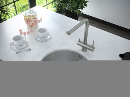 Смеситель для кухни Paulmark SKALEN Sk213020-BS на мойку нержавеющая сталь